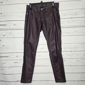 Lucky Brand Charlie Skinny Burgundy Wine Wax Jeans